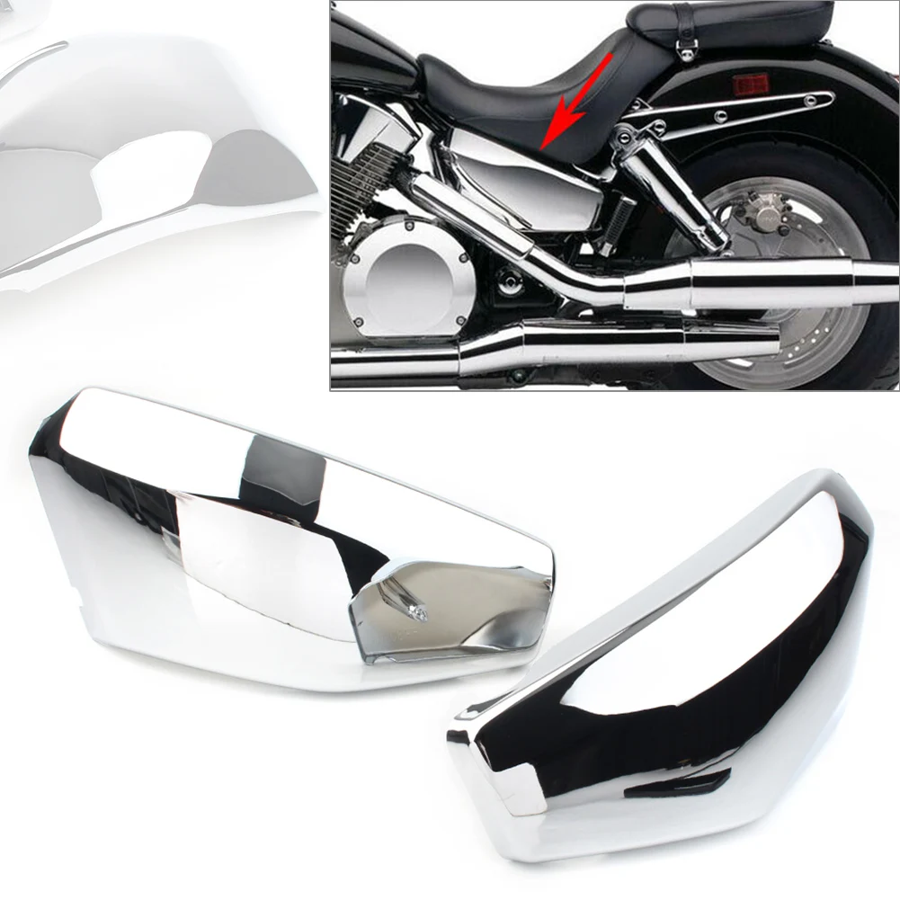 Chrome ABS Motorcycle Battery Side Covers 1Pair for Honda VTX1300 R/S/C/T 2003 2004 2005 2006 2007 2008 2009