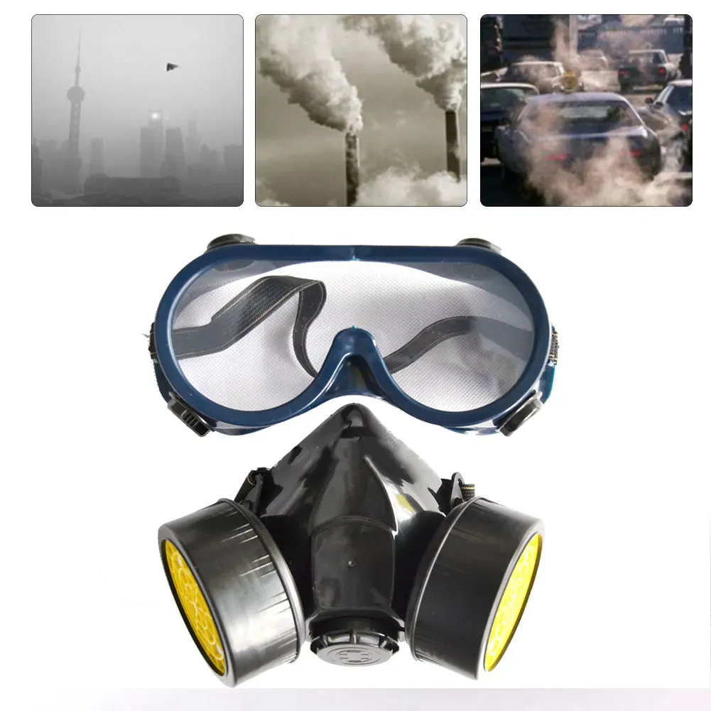 

Face Protection Cover Dustproof Protective Glasses Mouth-Muffle With Double Gas Cylinder Industry Care Anti-Poisonous Equipment