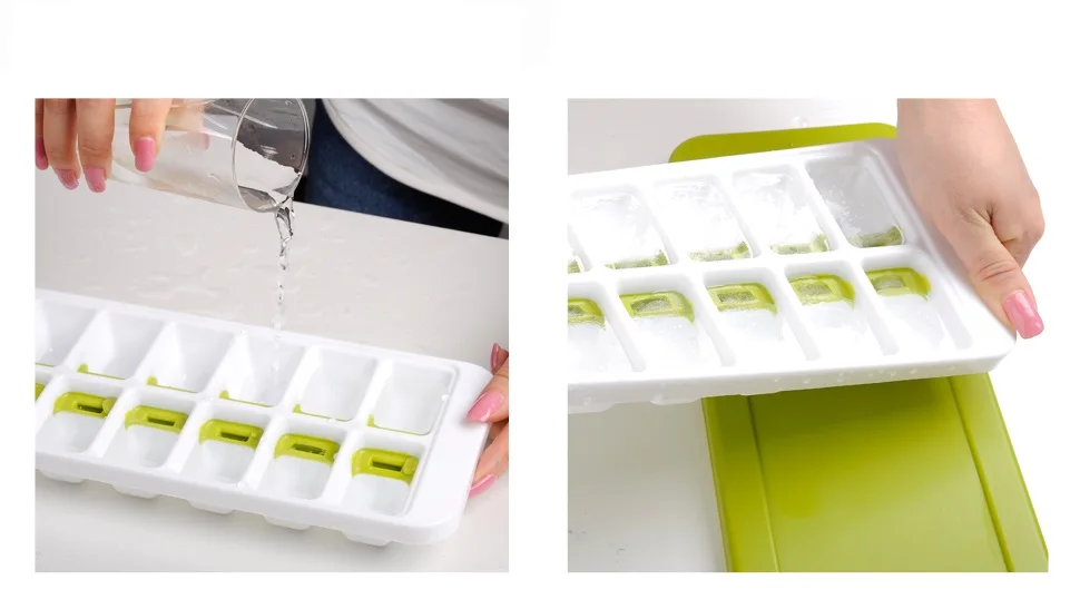 Хорошие ручки без проливания льда кубик лоток Силиконовая крышка DIY инструмент