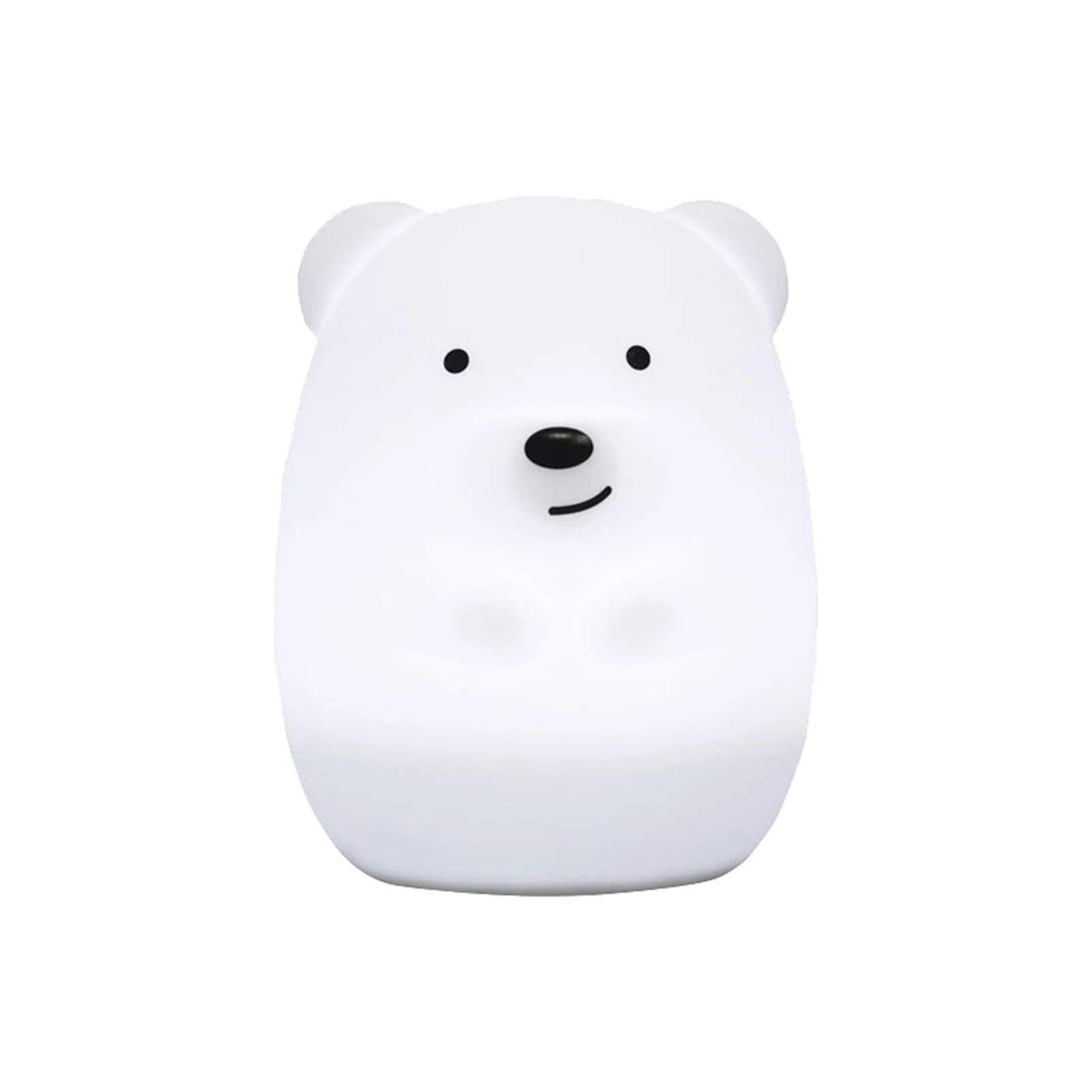 

LED Night Light Eye Caring Baby Nursery Bear Shape Cute Clap Control USB Rechargeable Break Resistant Adjustable Color Gift