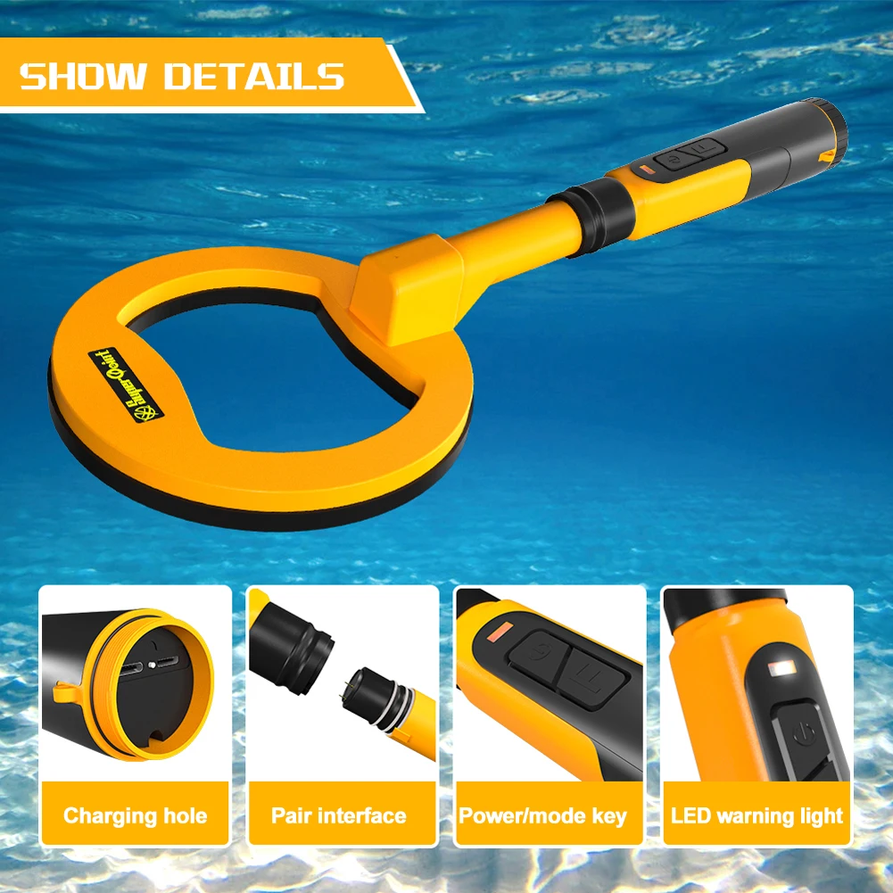 

Professional Metal Detector Outdoor Underwater Pulse Waterproof Underground Metal Detector Treasure Hunter with IP68 Waterproof