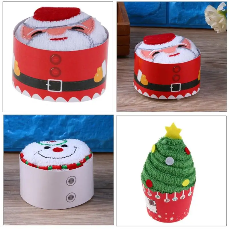 Новогодний Рождественский подарок кекс Хлопковое полотенце натальные украшение