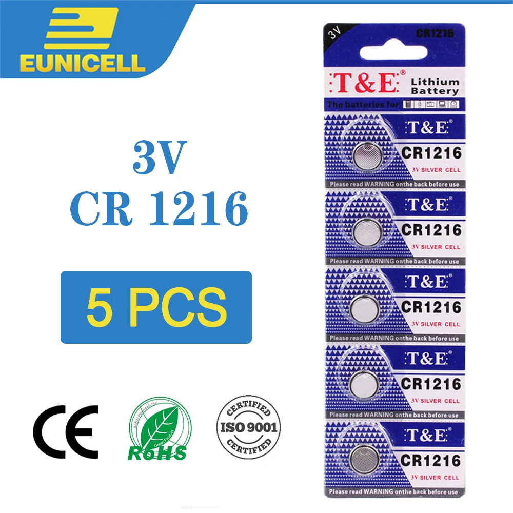 Литиевая батарея 3 в CR1216 CR 1216 5 шт. кнопочные батареи ECR1216 DL1216 BR1216 LM1216 5034LC для часов