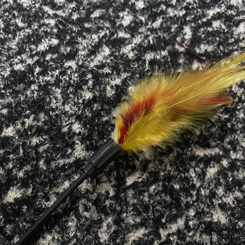 

1PCS New Feather Hot Sale Cat Toys Random Color Make A Cat Stick Feather Black Coloured Pole Like Birds With Small Bell Natural