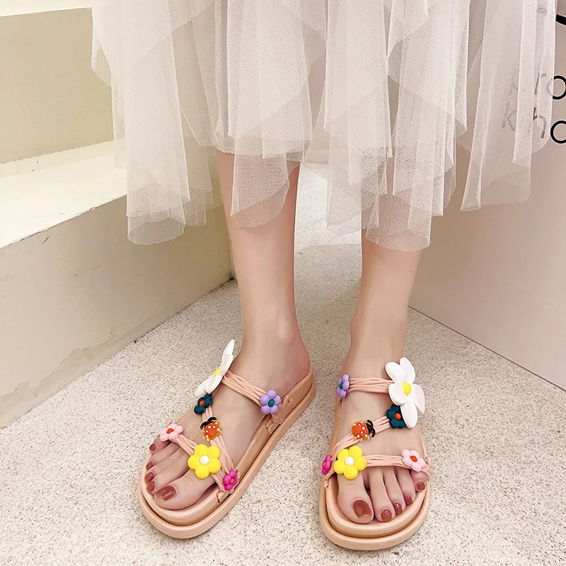

Shoes Slippers Flat Luxury Slides Platform Summer Clogs Woman Low Pantofle Flower Designer Soft Beach 2021 Floral Basic Fashion