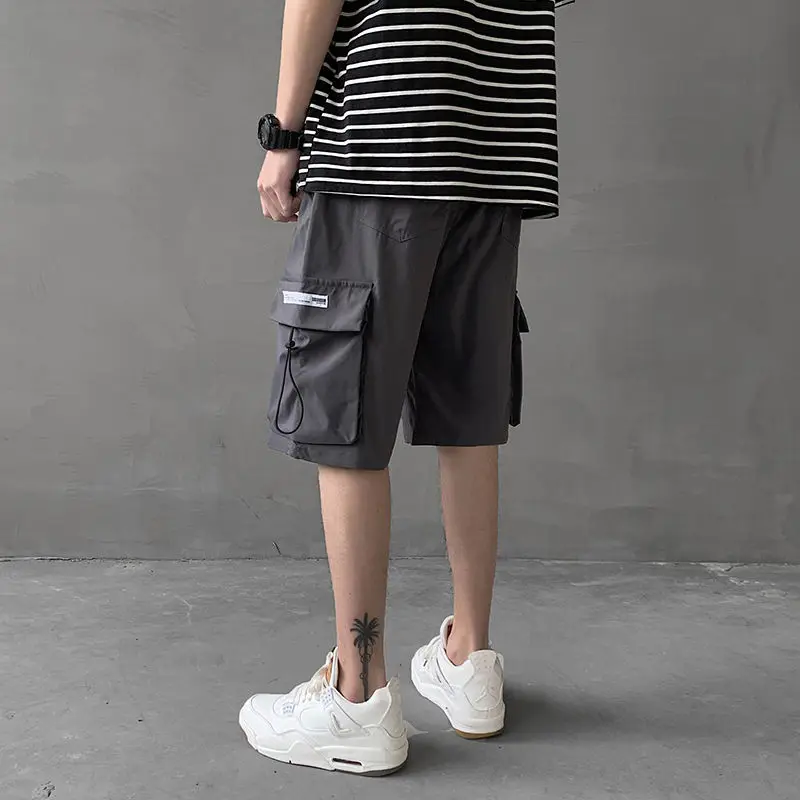 

INS Fashion Casual Shorts Men Summer Solid Pocket Cargo Pants Travis Scott Beach Short for Men Sport Gym Running Sweatpants