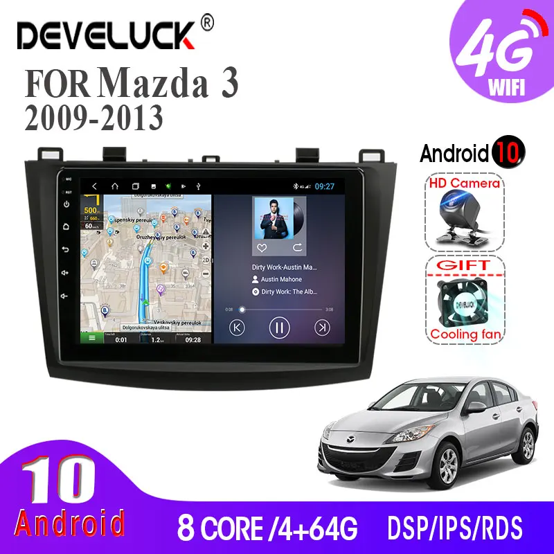 Автомагнитола 2DIN 4 + 64 ГБ Android 10 0 мультимедийный видеоплеер для Mazda 3 2009 2013 GPS