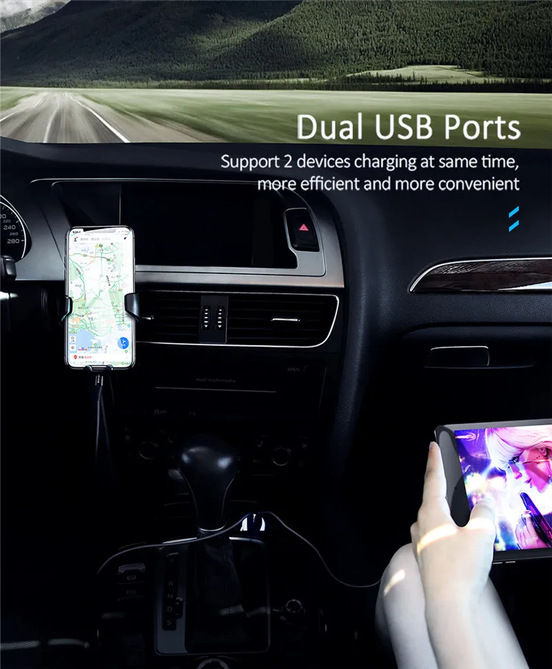Автомобильное зарядное устройство 30 Вт с двумя usb-портами быстрая зарядка QC 3 0