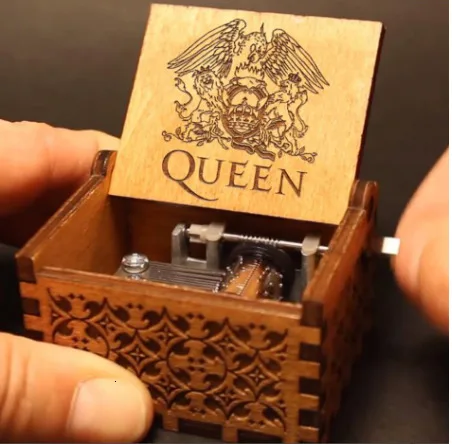 Старинная резная ручная работа деревянная музыкальная шкатулка королевы
