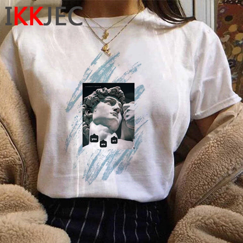

David Michelangelo Vaporwave tshirt women 2021 print graphic tees women white t shirt t-shirt top tees tumblr couple clothes