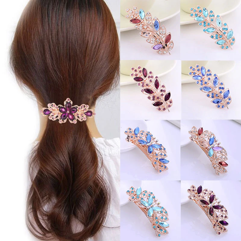 

Sequin Rose Flower Hair Bows With Clips Stylish Rhinestone Fashion Crystal Hairpins For Women Hair Barrettes Hair Accessories