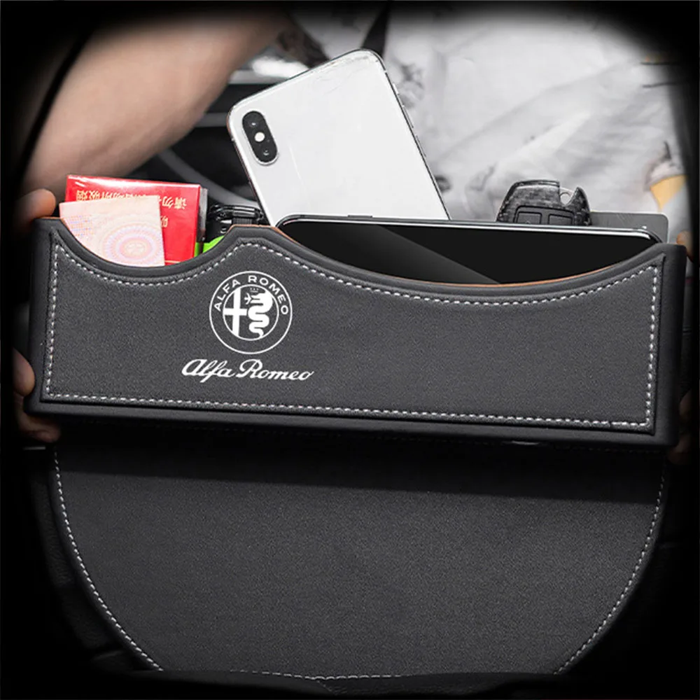 

1 Piece Car Seat Gap Leather Storage Box Auto Tuning Accessories For Alfa Romeo Giulietta MITO 4C 159 147 156 GT Giulia Stelvio