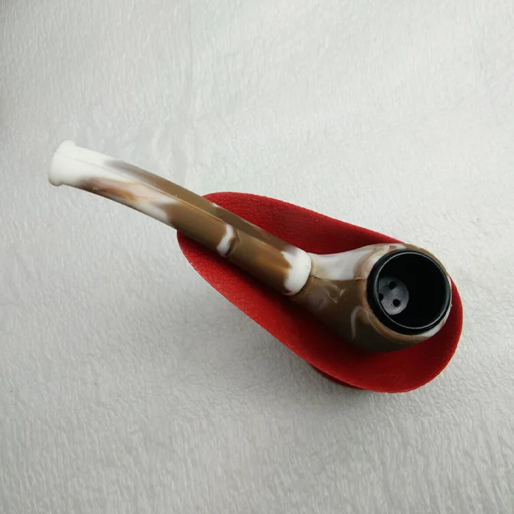 Силиконовая трубка с металлическим стеклом портативная силиконовая для курения