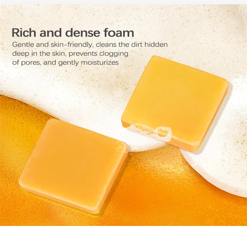 

Turmeric Soap Herbal Natural Scrub Cleaning Nourishing Oil-Control Whitening Acne Treatment Mite Removal Face Soap Skin Care