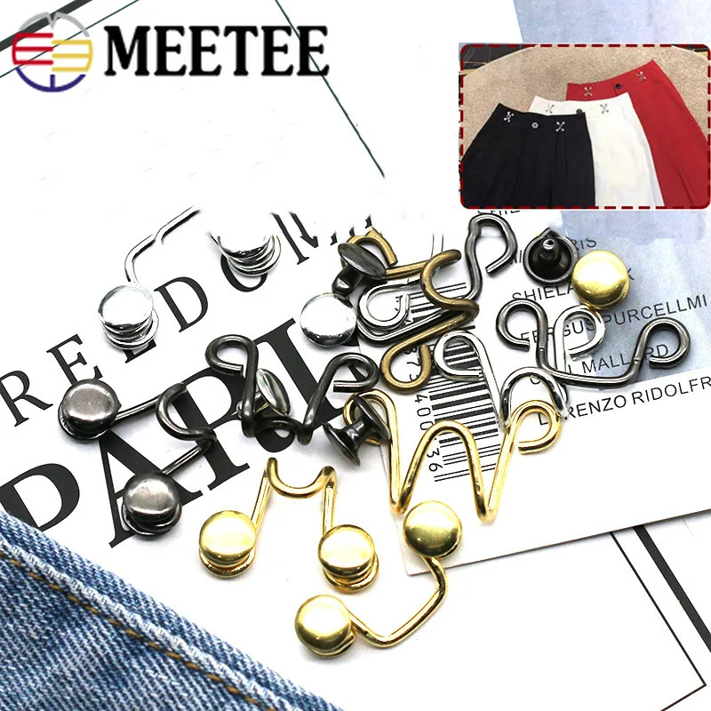Meetee 10 комплектов 27X28/32X28mm металлические крючки для одежды джинсы на талии