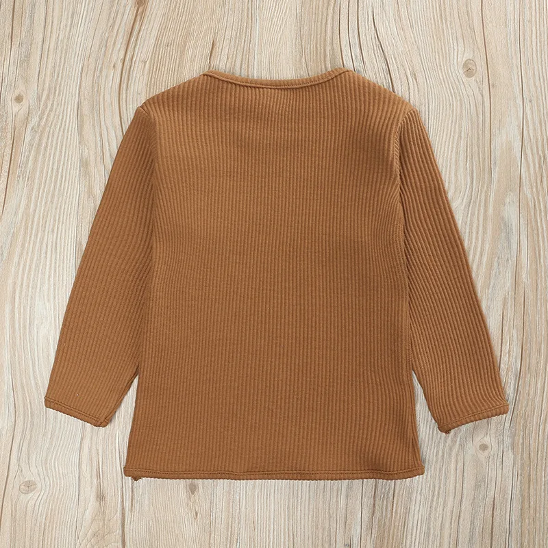 Повседневная Женская трикотажная рубашка в рубчик + длинные брюки с круглым