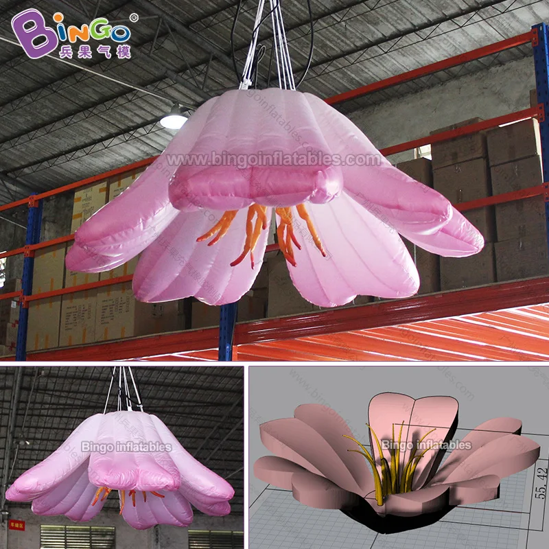 Изменение цветов светодиодное освещение надувной цветок лилии для украшения