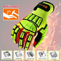 nmsafety anti vibration protective work gloves cut resistant high quality with oil proof nitrile dipped palm glove