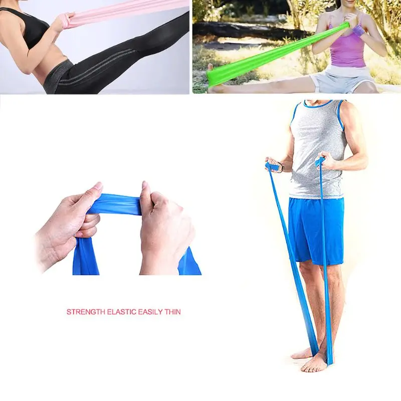 

5pcs Flat Resistance Band Pilates Yoga Elastic Band Exercise Equipment Straight Stretching Fitness Training for Full Body Leg Cr