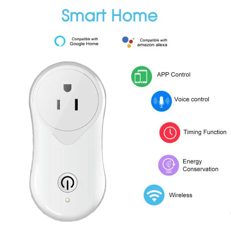 Умная вилка с таймером и Wi Fi для Google Home Alexa Электрические розетки  | Электрические розетки -4000124812914