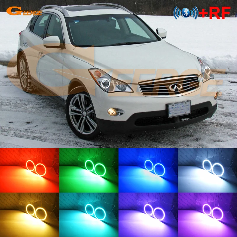 

For INFINITI EX25 EX35 EX37 2008 2009 2010 2011 2012 2013 RF Remote BT App Ultra bright Multi-Color RGB LED Angel Eyes kit