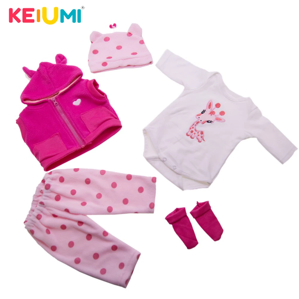 KEIUMI 5 шт. Одежда для кукол 17 18 дюймов аксессуары куклы реборн детей Возрожденные