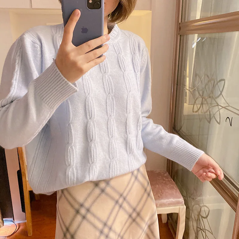 Женский льняной свитер в стиле ретро с цветком мягкий пуловер новый стиль Ранняя