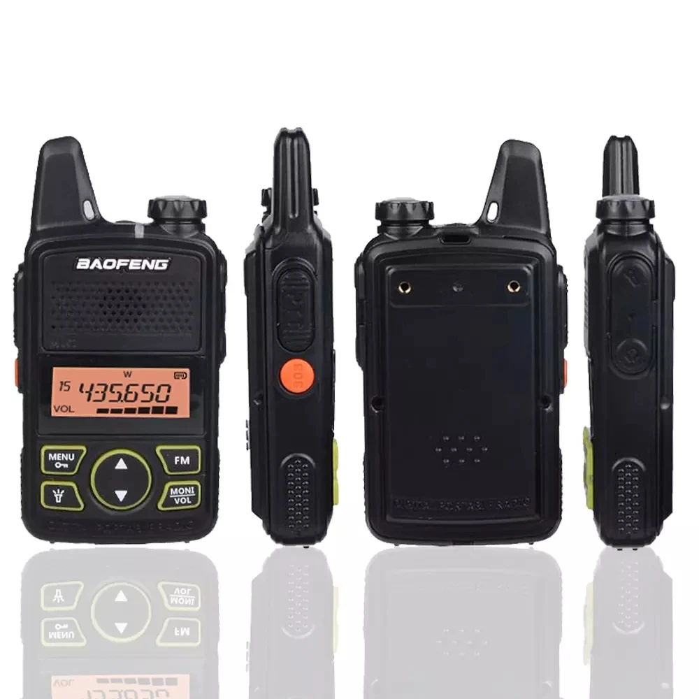 baofeng mini walkie talkie bf t1 portable two way ham radio uhf 400 470mhz fm flashlight handheld transceiver kids intercome free global shipping