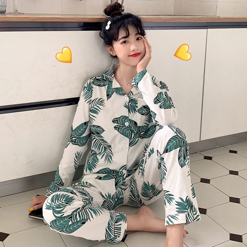 Весенняя стильная женская Хлопковая пижама WAVMIT 2020 новая одежда для сна домашняя
