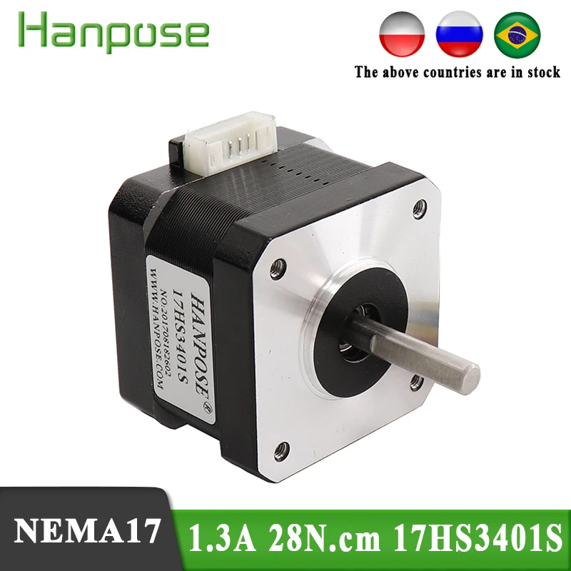 

100pcs 42BYGH 4-lead 42 Stepper Motor 1.3A 28Ncm 17HS3401S Stepper Motor Nema17 42 Motor for CNC Reprap 3D Printer