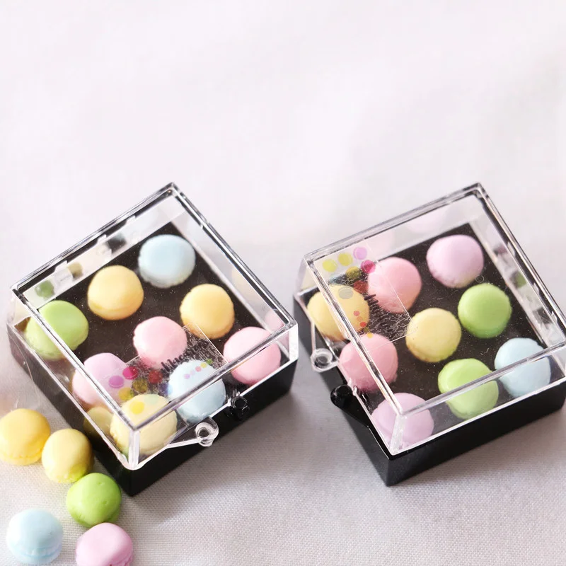 

12pcs/lot Dollhouse Miniature Food Mini Macaron For 1/12 Doll Kitchen Toys Doll House Mini Food Box