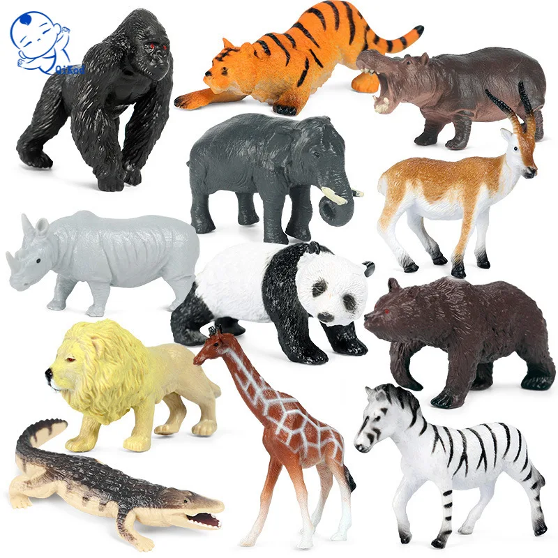 

4pcs/Set Mini Animal Model Simulation Dinosaurs Tiger Animals Wildlife Model Animals World Model Educational Toys For Children