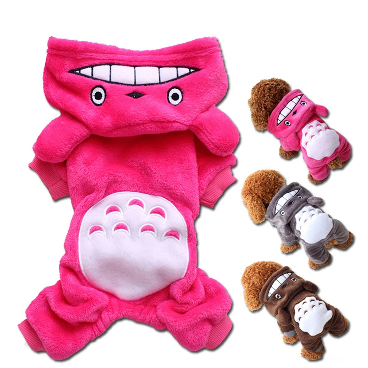 Теплая мягкая флисовая одежда для собак и кошек мультяшный щенок костюмы на