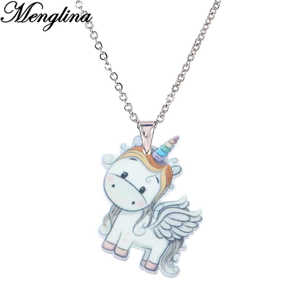 Menglina милый мультфильм Летающая лошадь акриловая подвеска ожерелье для детей