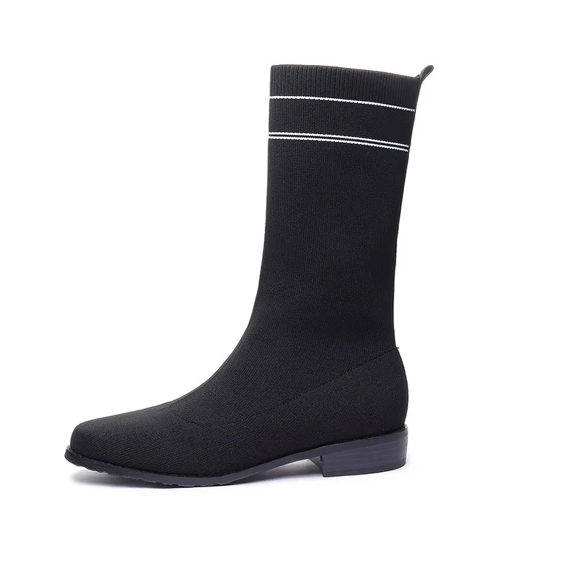 CuddlyIIPanda Новое поступление осенние сапоги-чулки эластичные женские тонкие сапоги