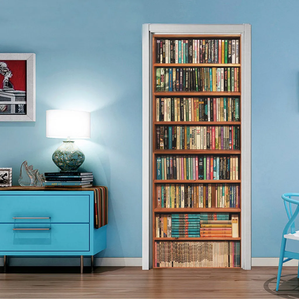 Современные художественные украшения ПВХ двери стикер росписи 3d декор винтажная