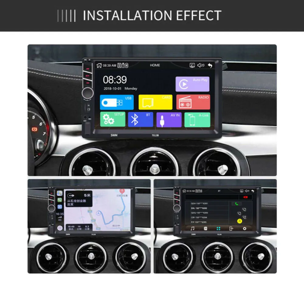 Автомагнитола Carplay 2 Din Bluetooth Android 7 &quotсенсорный экран видеоплеер MP5 USB TF стерео
