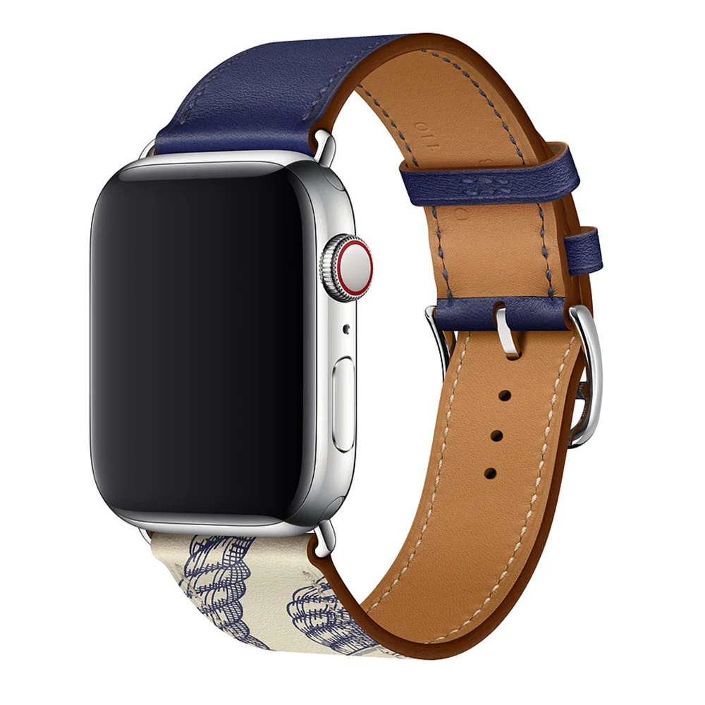 Encre Одиночный тур Браслет для Apple watch 5 Группа 44 мм 40 мм iWatch Группа 42 мм 38 мм ремешок из натуральной кожи для Apple watch 4 3 2 1 44 40 - Цвет ремешка: Encre