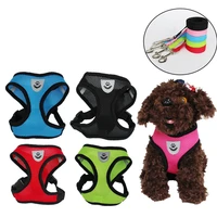 cat dog adjustable harness vest walking lead leash mesh harness for puppy dogs collar polyester quick release