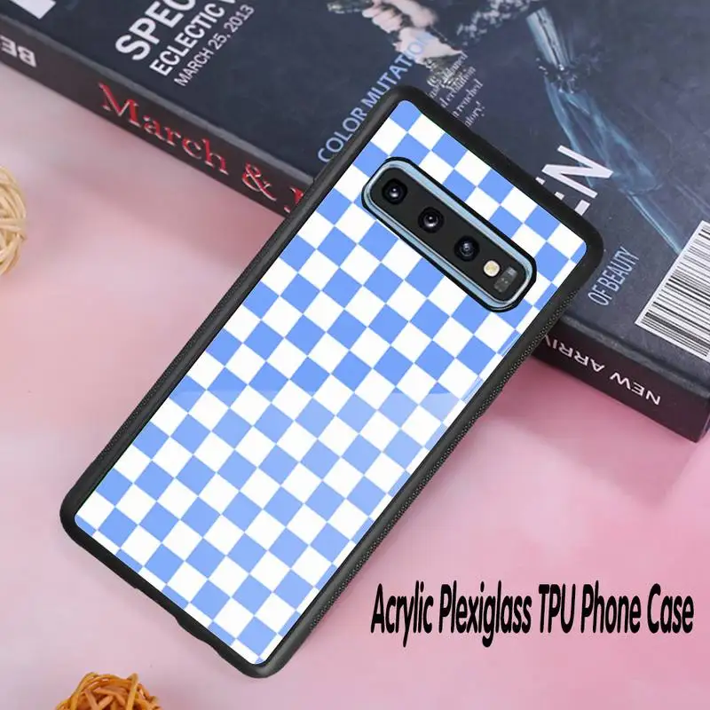 

CMYK color grid Phone Case Acrylic Plexiglass TPU phone case For Samsung Galaxy S8 S9 S10 s10e S20 PLUS ULTRA S6edge