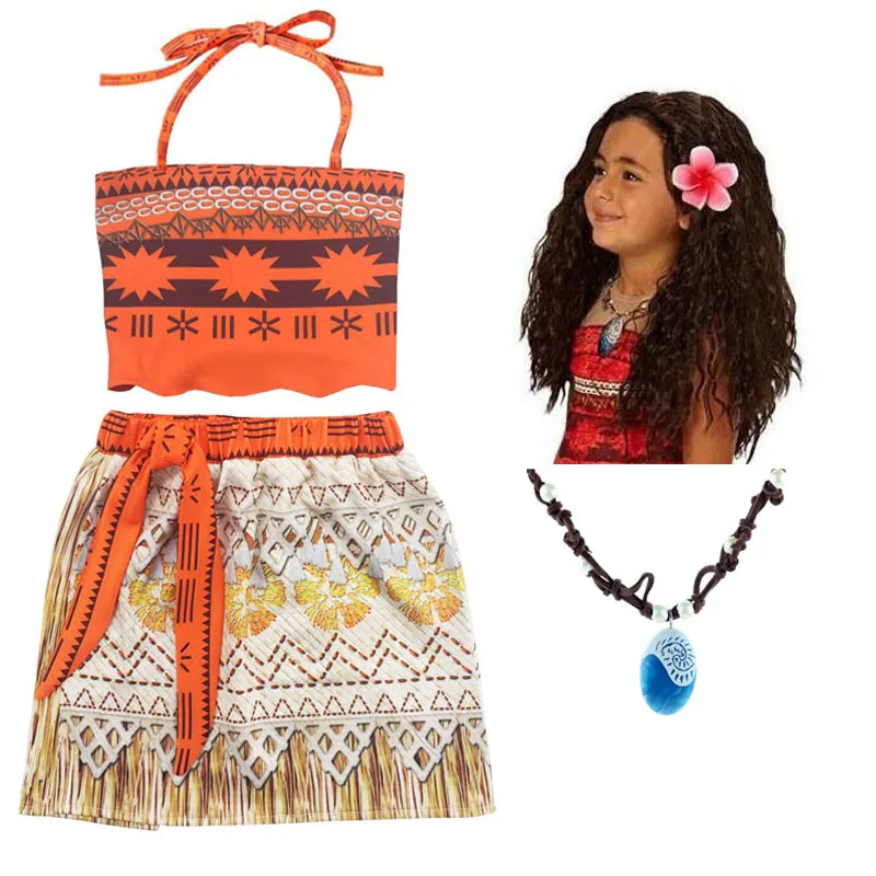 Платье Моана для маленьких девочек нарядная одежда принцессы платье комплект с