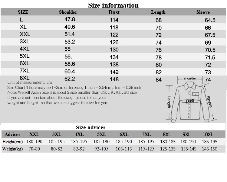 

2020 New Autumn Winter Brand Mens Casual Cotton Jacket Large Size Men Pilot Bomber Jacket Male Plus Size 6XL 7XL 8XL Overcoat