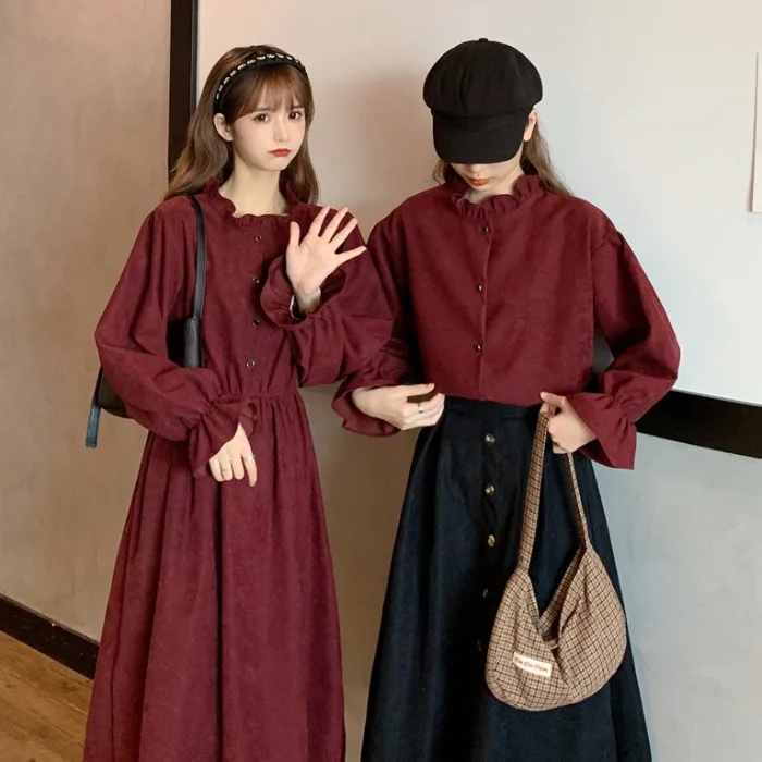 Французское красное платье в стиле ретро для женщин маленькое Хепберн Весна