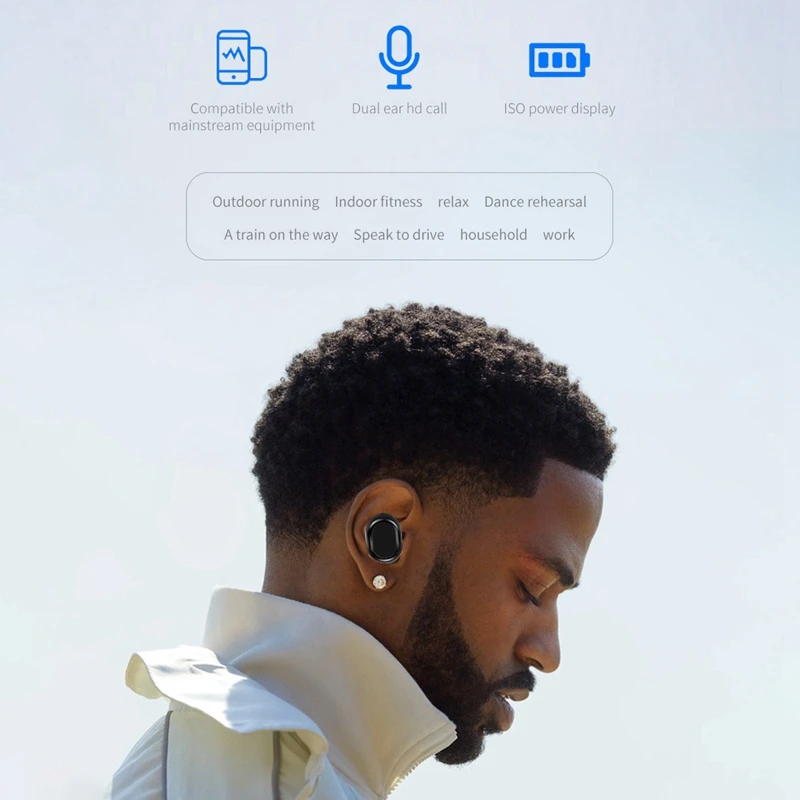 Лучшие TWS-16 Bluetooth наушники умные легкие и удобные спортивные беспроводные двойные