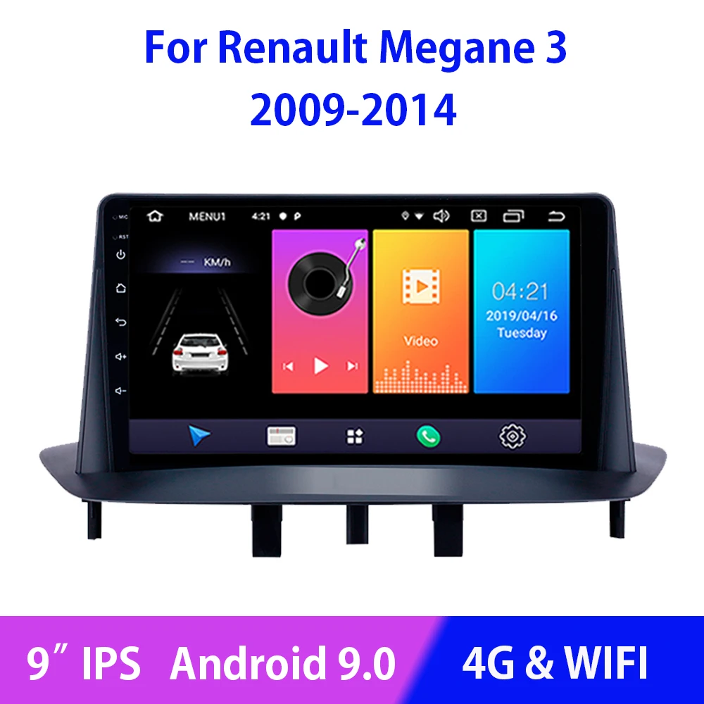 

Android 9.0 Multimedia Stereo Player Navigation GPS For Renault Megane 3 2009 - 2014 Support SWC WIFI 4G Carplay Mirror Link BT