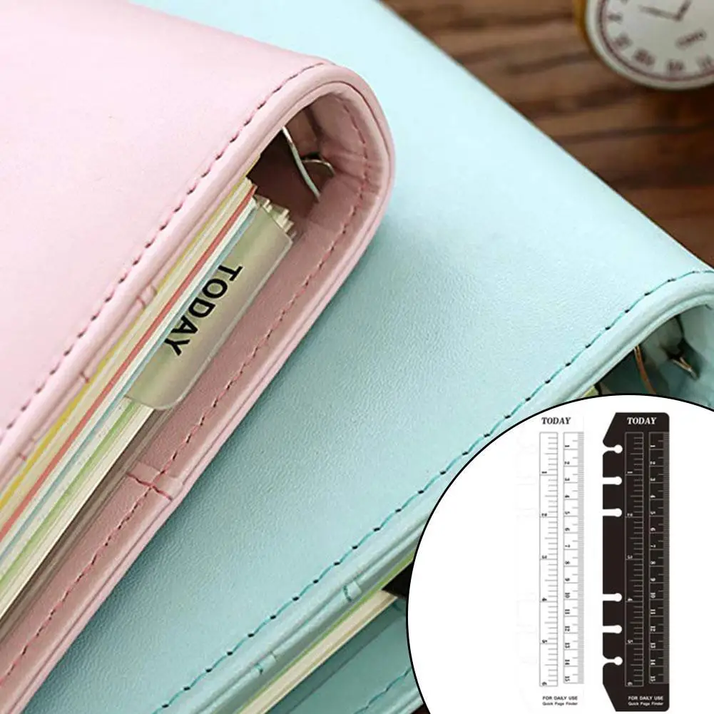 

One Piece Six-hole Loose-leaf Bookmark Ruler Double Drawing Size DIY Sided Chart Template Office with Tools Craft Pvc For R E6L9