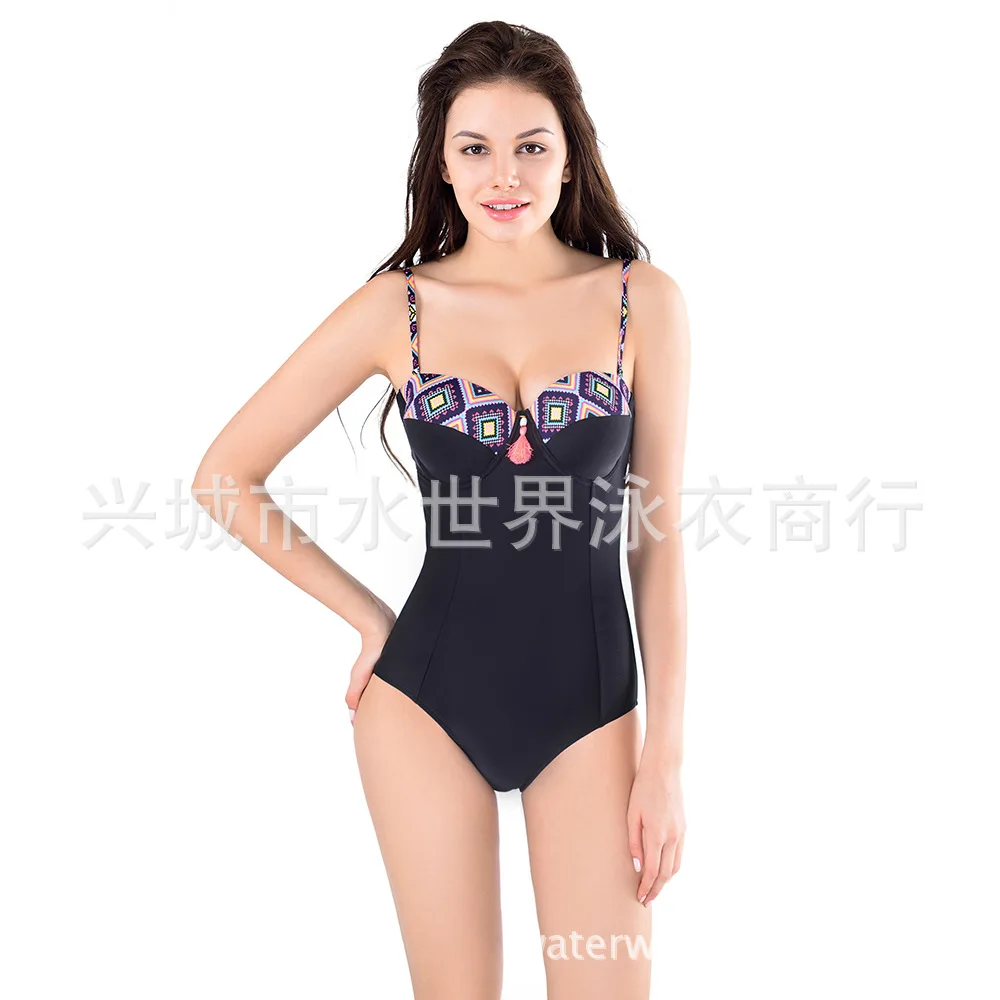 

Cross Border For 2020 New Europe America One-Piece Swimming Suit Ethnic-Style Printed Bikini /30
