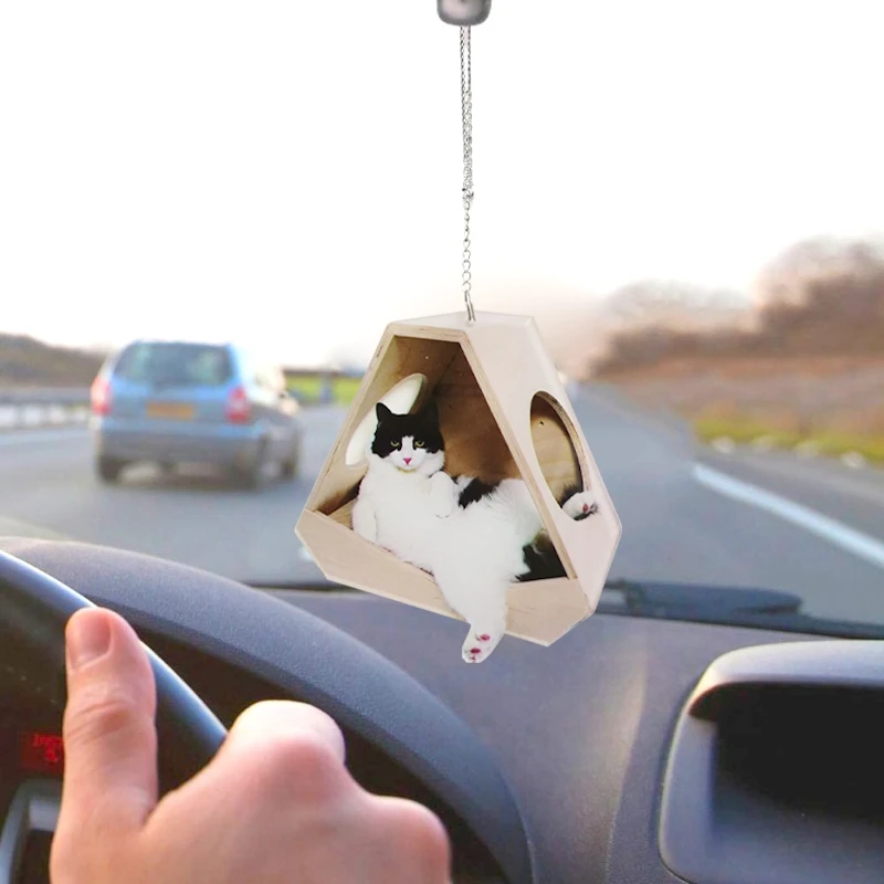 

Cute Cat Sofa Kitten Rearview Mirror Pendant Birthday Gift Auto Decoration Ornaments Car Goods Interior Accessories