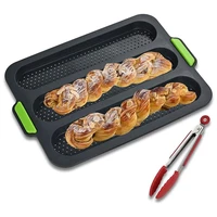 silicone bread mold non stick french bread baking pan with food tongs loaves baguette mold tray loaf baking tools accessories