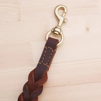 1pc cowhide traction rope leather dog chain pet rope leather short pull one step traction belt easy to pull leather pet leash
